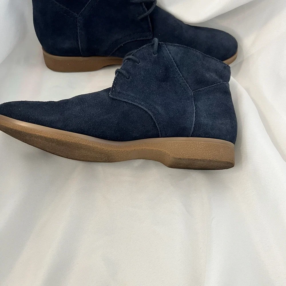Franco Sarto Men's 8.5 Percy Navy Suede Chukka Ankle Boots Preppy Office Wedding